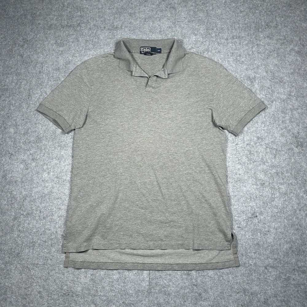 Polo Ralph Lauren Polo Shirt Men's Size Medium Grey 100% Cotton Johnny Collar
